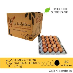 Huevos Gallina Feliz Jumbo Color 80 Unidades